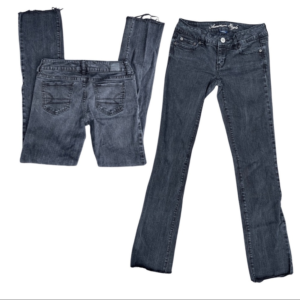 American Eagle Stretch Straight Black Jean Pants